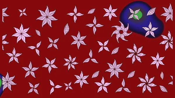 Parlak renkli çiçekli ve kırmızı yapraklı harika bir çiçek deseni. Halk tarzı. Modern çiçek arkaplanı. Moda baskıları için zarif bir şablon.