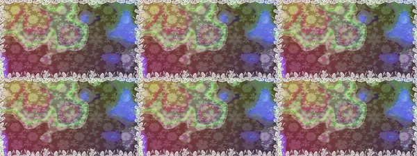 Raster illüstrasyonunda kusursuz çiçek deseni. Düz Çiçek Elementleri Tasarımı. Kahverengi renkli çiçekler. Renkli Bahar Teması Kusursuz Arkaplan.