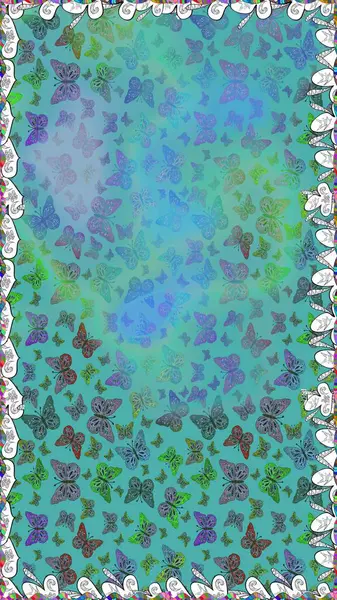 Kusursuz desen. Raster. Mavi, şirin arka planda kelebekler. Kağıt, kumaş ve ambalaj için uygun.