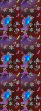 Küçük çiçekli basit, dikişsiz desen. Kahverengi, mor ve kırmızı renkte şirin çiçekler. Moda baskısı, albüm, ambalaj kağıdı ve duvar kağıdı için zarif dekoratif süslemeler. Raster çizimi..