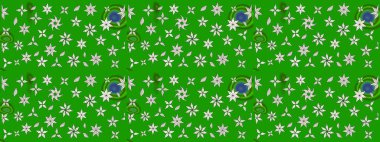 Yeşil renkli yeşil papatya deseni. Raster illüstrasyonu. Yeşil renklerde.