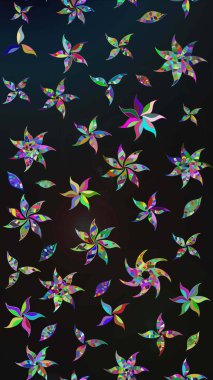 Raster düz çiçek çizim deseni. Gri renkli çiçekler. Tasarım hediye paketi, tebrik kartları, posterler ve afiş tasarımı.