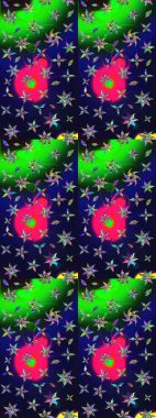 Raster deseni. Gri renkte yaz çiçekleri. Raster illüstrasyonu. Küçük çiçekte sevimli çiçek deseni var..