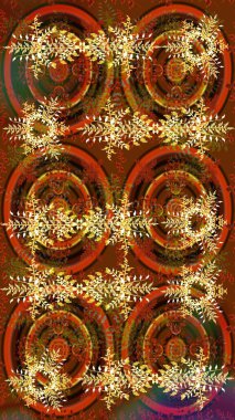 Kar Tanesi Simgesi. Kar tanesi kahverengi, turuncu ve sarı renklerde izole edilmiş. Raster illüstrasyonu. Raster illüstrasyonu.