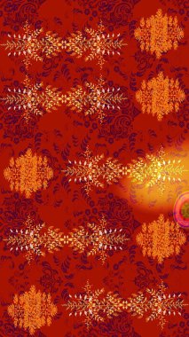 Yeni yıl kar tanesi. Düz kar karalama ikonları, kar taneleri kırmızı, turuncu ve sarı renkli siluetler noel afişleri, kartlar. Güzel soyut kar tanesi raster tasarımı..