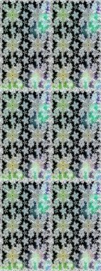 Renkli Bahar Temalı Kusursuz Arkaplan. Raster Modaya uygun kumaş deseni. Düz Çiçek Elementleri Tasarımı. Tarafsız ve siyah renkli şirin çiçek deseni.