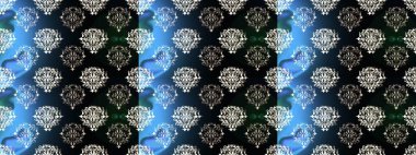 Raster suluboya çiçek deseni, narin çiçekler, siyah, mavi ve gri çiçekler, tebrik kartı şablonu. Güzel kumaş deseni.