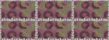 Raster illüstrasyonu. Renkli Bahar Temalı Kusursuz Arkaplan. Çiçekli, suluboya desenli kusursuz çiçek deseni. Düz Çiçek Elementleri Tasarımı. Kahverengi renkte çiçekler.