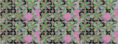 Şirin karalama çiçekleri olan kusursuz çiçek desenleri. Raster illüstrasyonu. Raster illüstrasyonu. El yapımı çiçek ve bitki koleksiyonu. Çizim stili gri renklerde.