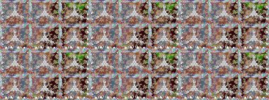 Kahverengi renkler ve parlak çiçekler üzerinde soyut, pürüzsüz desen. Çiçeksel elementlerle süslenmiş zarif raster dokusu. Küçük çiçekte şirin bir çiçek deseni var..