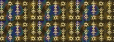 Raster illüstrasyonu. Renkli arka planda izole kar taneleri. Yüzey için tekrarlanan doku, ambalaj kağıdı, kahverengi, gri ve yeşil renkler. Kış kar tanesi, raster arkaplan.