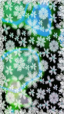 Raster illüstrasyonu. Kusursuz çiçek deseni duvar kâğıdı olarak kullanılabilir. Tarafsız ve yeşil renkte çiçekler.