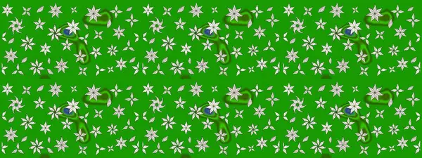 Yeşil renkli etnik çiçeklerle süslenmiş zarif bir eskiz şekli. Raster Çiçek İllüstrasyonu güzel tekstil..