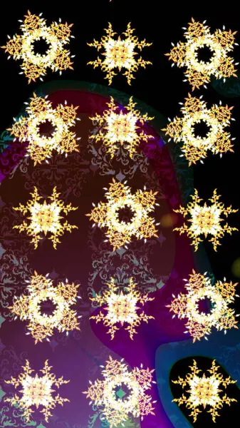 Renkli arka planda izole edilmiş kar tanelerinin düz tasarımı. Kar taneleri deseni. Kar taneleri arka planda. Kar tanesi süsleme deseni. Raster illüstrasyonu.