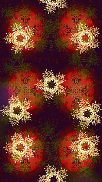 Kışın sembolü, mutlu noeller, mutlu yeni yıl kutlaması Raster illüstrasyonu. Kahverengi, kırmızı ve turuncu renklerde şirin kar taneleri. Basit bir kar tanesi. Soyut duvar kağıdı, ambalaj dekorasyonu.