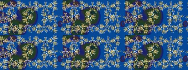 Çiçeksel çizim kalıbının yansıması. Vadinin mavi renkli çiçekleri.