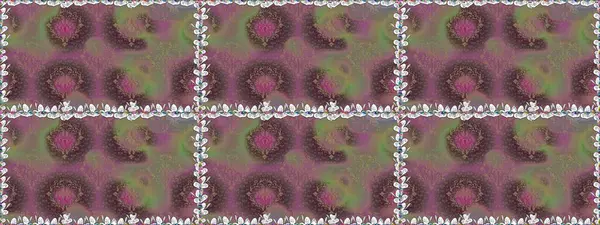 Raster illüstrasyonu. Renkli Bahar Temalı Kusursuz Arkaplan. Çiçekli, suluboya desenli kusursuz çiçek deseni. Düz Çiçek Elementleri Tasarımı. Kahverengi renkte çiçekler.