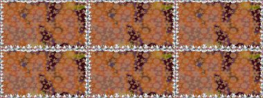 Kahverengi renkli çiçekler. Raster illüstrasyonu. Küçük çiçekte sevimli çiçek deseni var..