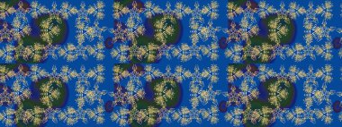 Çiçeksel çizim kalıbının yansıması. Vadinin mavi renkli çiçekleri.