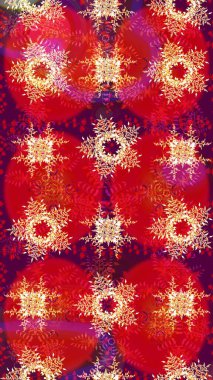 Kar taneleri arka planda. Kar tanesi süsleme deseni. Renkli arka planda izole edilmiş kar tanelerinin düz tasarımı. Raster illüstrasyonu. Kar taneleri deseni.