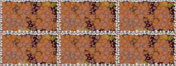 Kahverengi renkli çiçekler. Raster illüstrasyonu. Küçük çiçekte sevimli çiçek deseni var..