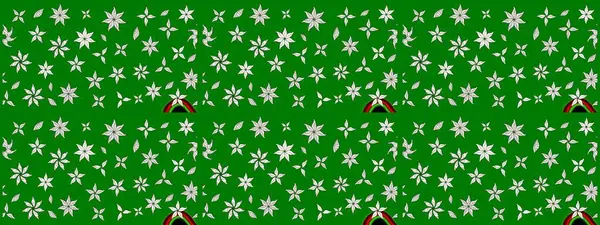 Çiçek ve yapraklı karalama şeklinde Raster çiçek deseni. Yumuşak, yeşil renkli bahar çiçekleri. Raster illüstrasyonu.