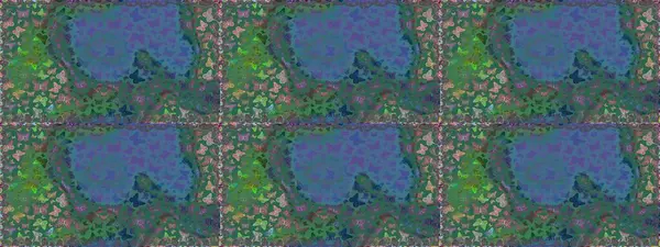 Kumaş, Tekstil, Baskı ve Davetiye için arka plan. Raster illüstrasyonu. Mavi ve yeşil arka planda kelebek olan kusursuz desen.