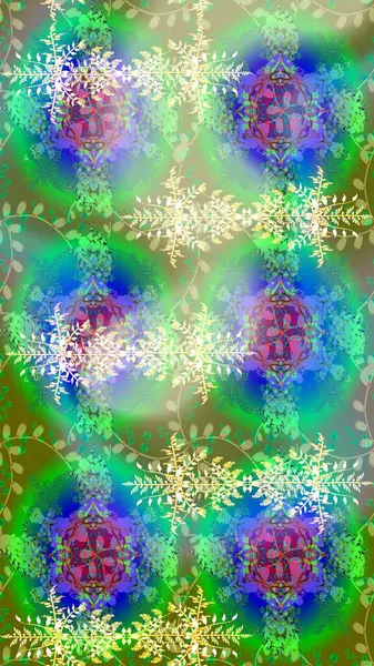 Kar taneli Noel arkaplanı. Kış soyut geçmişi. Raster illüstrasyonu. Raster Noel soyut renkli arkaplan ve düşen kar tanesi.