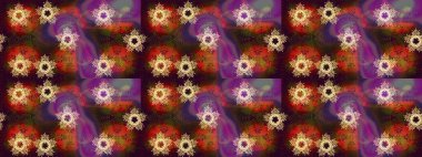 Noel kahverengisi, mor ve kırmızı. Raster illüstrasyonu. Sihirli kahverengi, mor ve kırmızı tatil soyut arka plan yıldız ve düşen kar taneleriyle.