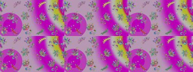 Tropik çiçekler. Tarafsız, mor ve morumsu renklerde çiçekler. Tişörtsüz arka plan deseni.