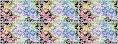 Çiçek açan parlak kolaj çiçekleri nötr. Çiçek tasarımı için inanılmaz bir kolaj cenneti tarzı. Çiçekli zambaklar dikişsiz arkaplan.