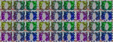 Hediye ambalaj kağıdı, tebrik kartları, posterler ve pankart tasarımı. Raster düz çiçekleri pürüzsüz desen. Yeşil renkte çiçekler.