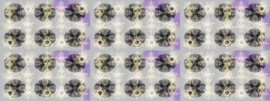 Kış konsepti Raster illüstrasyonu. Düz yatıyordu. Renkli kar tanelerinden oluşan kış deseni.