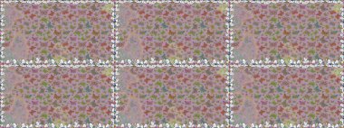 Bahar Kelebeği teması. Duvar kağıdı için böcek dokusunun tekrarı. Raster illüstrasyonu. Oldukça pürüzsüz kelebek dokusu ve nötr üzerinde leke var..