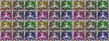 Tarafsız renklerde. Renkli süs kenarı. Çiçek duvar kağıdı. Raster illüstrasyonu. Kusursuz desen. Hint süsü..