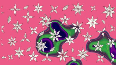 Küçük çiçekteki sevimli çiçek deseni. Robot resim. Raster illüstrasyonu.