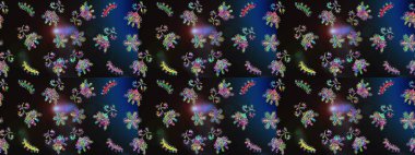 Bokeh grisi, mavi, siyah ve kar taneleriyle dekoratif Noel arkaplanı. Raster illüstrasyonu.