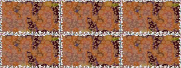 Kahverengi renkli çiçekler. Raster illüstrasyonu. Küçük çiçekte sevimli çiçek deseni var..