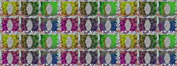 Çiçekli karalama şeklinde Raster çiçek deseni. Nazik, sevimli çiçek arkaplanı. Yeşil renkte çiçekler.