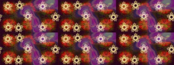 Noel kahverengisi, mor ve kırmızı. Raster illüstrasyonu. Sihirli kahverengi, mor ve kırmızı tatil soyut arka plan yıldız ve düşen kar taneleriyle.