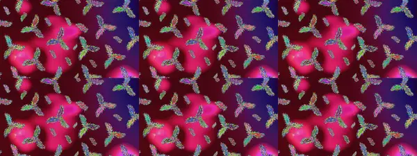 Raster Noel soyut renkli arka plan ve düşen kar tanesi. Noel süslemeleri ve Noel süslemeleri.