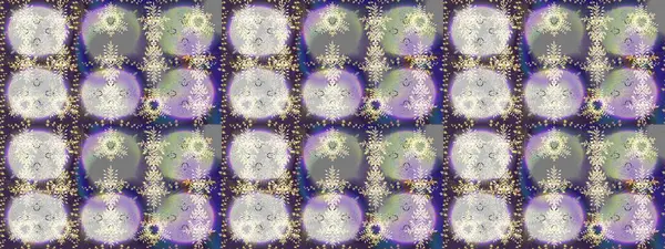 Soyut mandala veya kaprisli kar tanesi içini kaplamak sanat çizmek. Renkli arka plan üzerinde izole sevimli kar taneleri. Raster illüstrasyon.