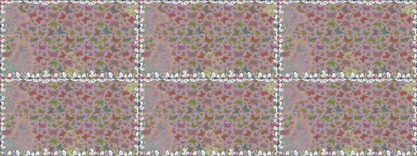 Bahar Kelebeği teması. Duvar kağıdı için böcek dokusunun tekrarı. Raster illüstrasyonu. Oldukça pürüzsüz kelebek dokusu ve nötr üzerinde leke var..