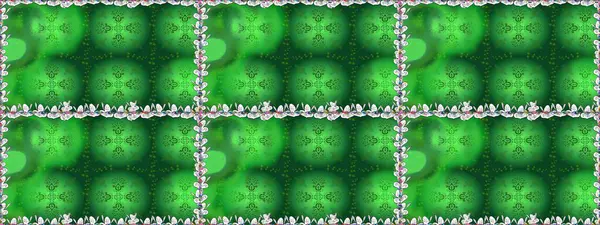 Yeşil renkli çiçekler. Raster düz çiçekleri pürüzsüz desen. Tasarım hediye paketi, tebrik kartları, posterler ve afiş tasarımı.