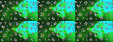 Raster illüstrasyonu. Güzel kumaş deseni. Raster illüstrasyonundaki çiçek desenli çizim. Yeşil renklerde.