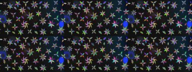 El çizimi çiçek çizimi deseni (fayans). Tekstil için suluboya eskiz deseni. Şirin çiçekli, desenli, gri renkli çizim deseni.