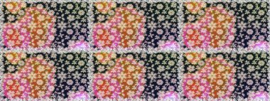 Gri renklerde bahar çiçekleri. Raster illüstrasyonu. Çiçek ve yapraklı karalama şeklinde Raster çiçek deseni.