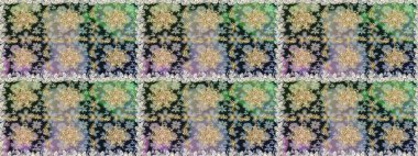 Gri renklerde, altın elementlerle kusursuz desen. Kusursuz klasik raster altın desenli. Geleneksel oryantasyon süsü. Klasik vintage arkaplan.