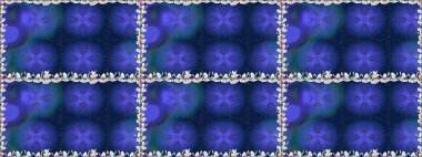 Küçük çiçekteki sevimli çiçek deseni. Mavi renkli çiçekler. Raster illüstrasyonu.