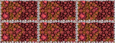 Küçük çiçekte güzel bir desen. Küçük renkli çiçekler. Kusursuz. Moda baskıları için zarif bir şablon. Motley illüstrasyonu. Çiçekli bahar çiçekleri.